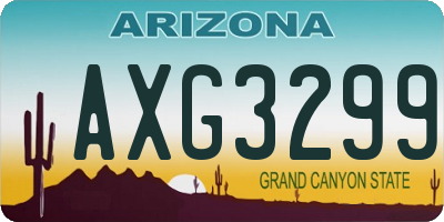 AZ license plate AXG3299