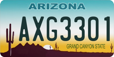 AZ license plate AXG3301