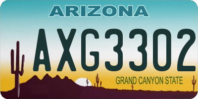 AZ license plate AXG3302