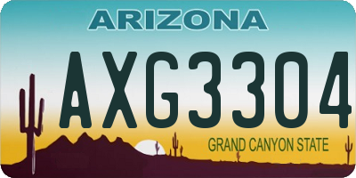 AZ license plate AXG3304