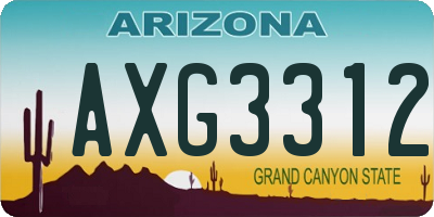 AZ license plate AXG3312