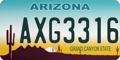 AZ license plate AXG3316