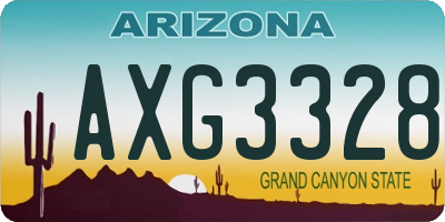 AZ license plate AXG3328