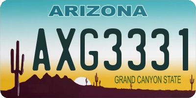 AZ license plate AXG3331
