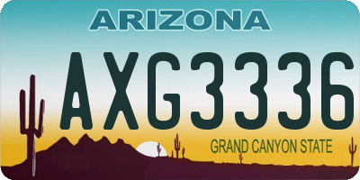 AZ license plate AXG3336