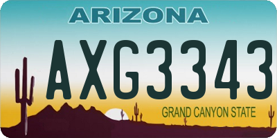 AZ license plate AXG3343