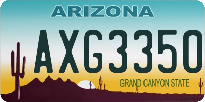 AZ license plate AXG3350
