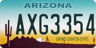 AZ license plate AXG3354