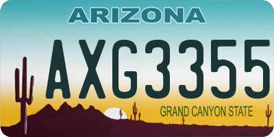 AZ license plate AXG3355