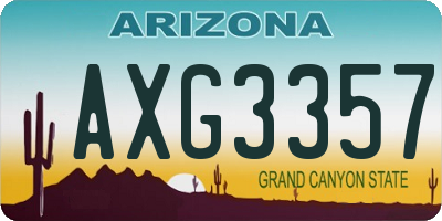 AZ license plate AXG3357