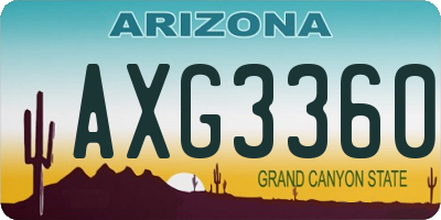 AZ license plate AXG3360