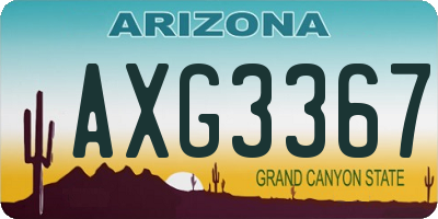 AZ license plate AXG3367