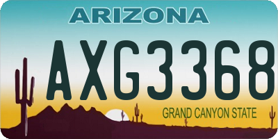 AZ license plate AXG3368