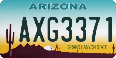 AZ license plate AXG3371