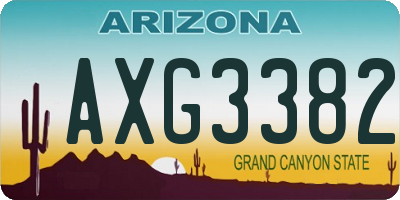 AZ license plate AXG3382