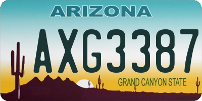 AZ license plate AXG3387
