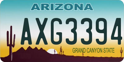 AZ license plate AXG3394