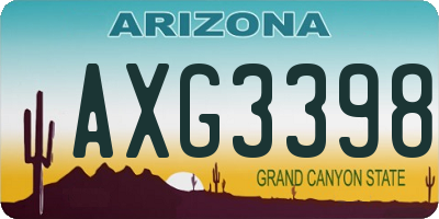AZ license plate AXG3398