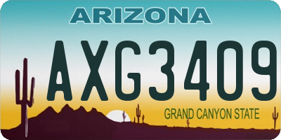 AZ license plate AXG3409