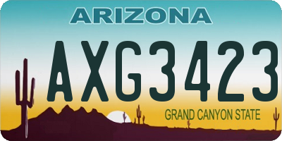 AZ license plate AXG3423