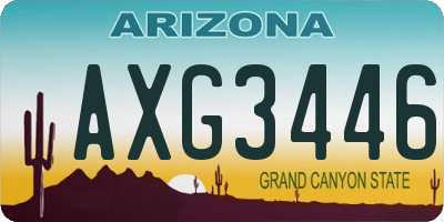 AZ license plate AXG3446