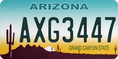 AZ license plate AXG3447