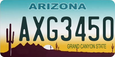 AZ license plate AXG3450