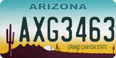 AZ license plate AXG3463