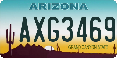 AZ license plate AXG3469