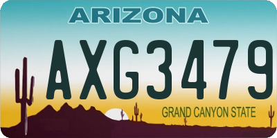 AZ license plate AXG3479