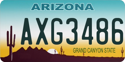 AZ license plate AXG3486