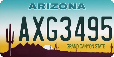 AZ license plate AXG3495
