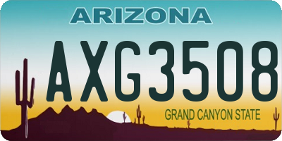 AZ license plate AXG3508