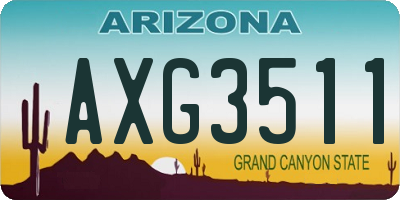 AZ license plate AXG3511