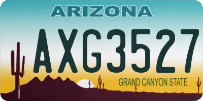 AZ license plate AXG3527