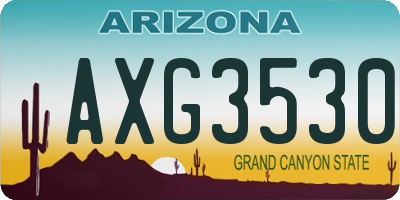 AZ license plate AXG3530
