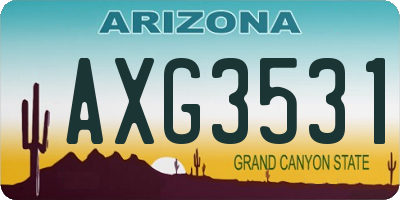 AZ license plate AXG3531