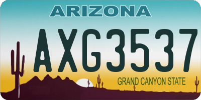 AZ license plate AXG3537