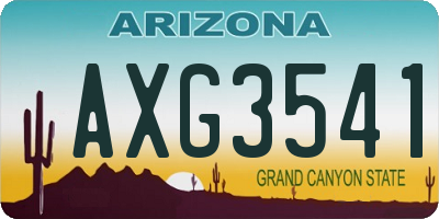 AZ license plate AXG3541