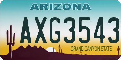 AZ license plate AXG3543