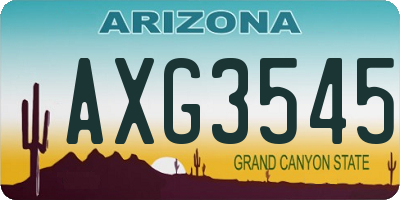 AZ license plate AXG3545