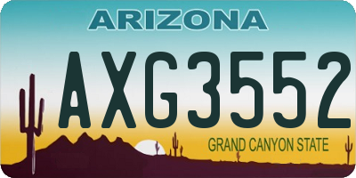 AZ license plate AXG3552