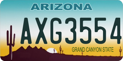 AZ license plate AXG3554
