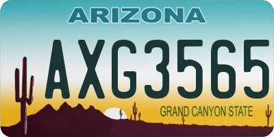 AZ license plate AXG3565