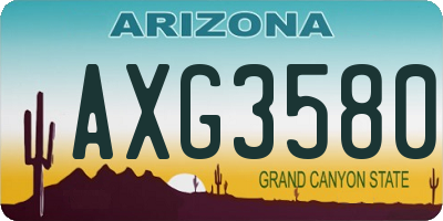AZ license plate AXG3580