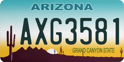 AZ license plate AXG3581