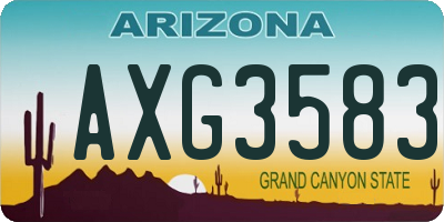 AZ license plate AXG3583