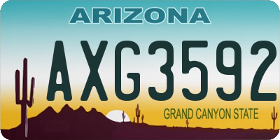 AZ license plate AXG3592