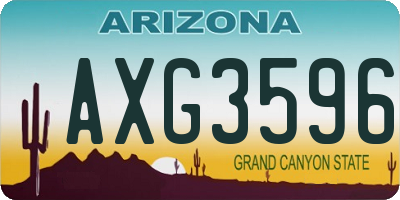 AZ license plate AXG3596