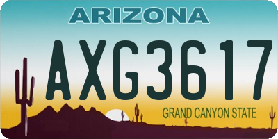 AZ license plate AXG3617